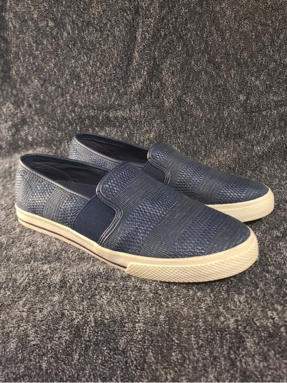 Ralph Lauren Women's Navy Slip-On Woven Loafers